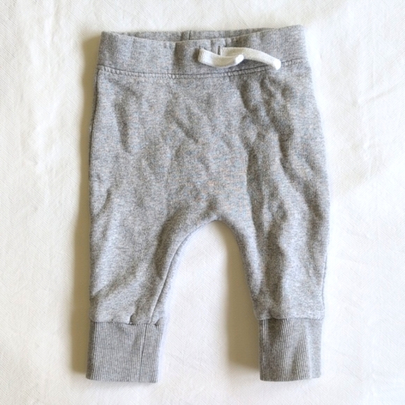 rise little earthling gray organic cotton blend joggers 6-9 months baby - Picture 1 of 7